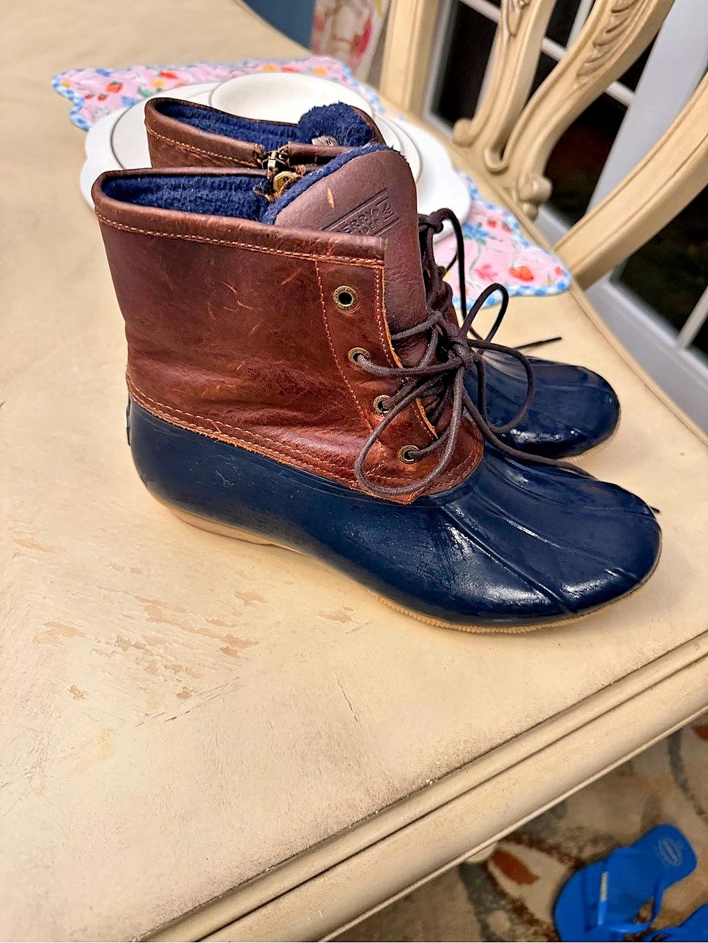 L.L.Bean Women's Duck Boots Brown & Blue